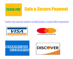 Tesfa pay accepts credit cards online - TesfaPay.com